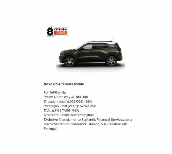 SIMPLY DRIVE - Novo C3 Aircross H�brido Por 149� /m�s*
