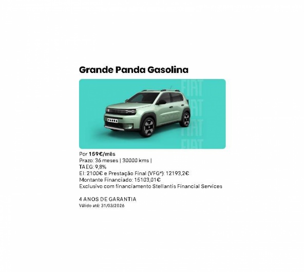 Fiat Grande Panda Gasolina Por: 159�/m�s*