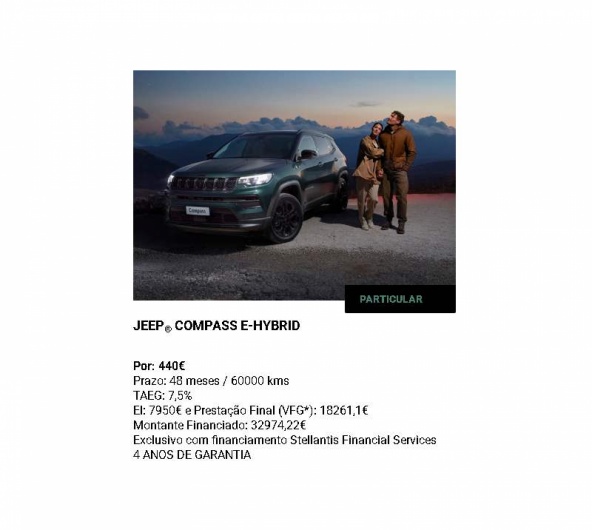 JEEP® COMPASS E-HYBRID Por: 440€* JEEP® COMPASS E-HYBRID Por: 440€*