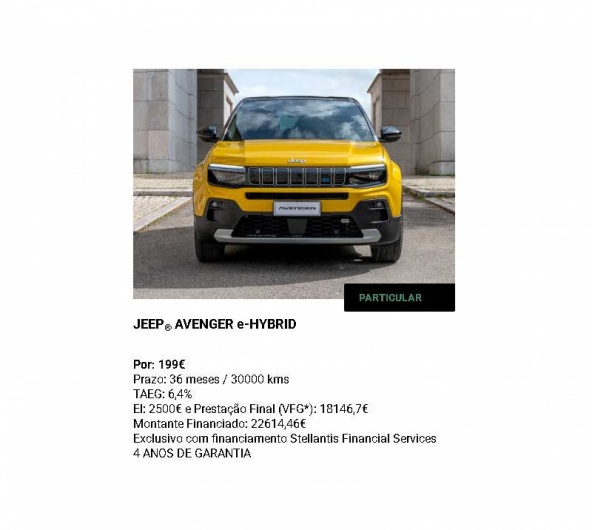 JEEP® AVENGER e-HYBRID Por: 199€ JEEP® AVENGER e-HYBRID Por: 199€