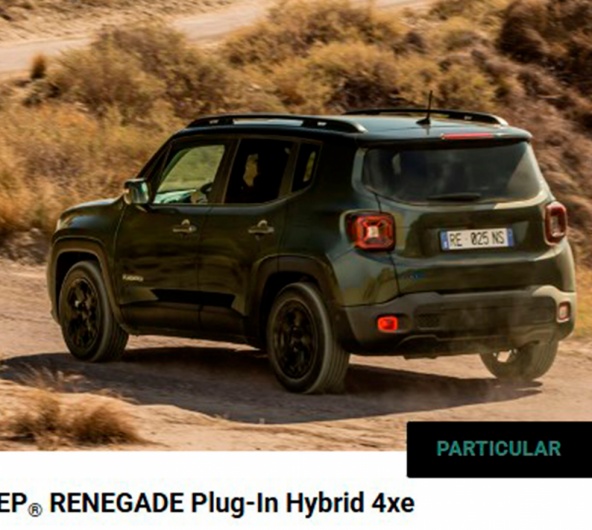 JEEP® RENEGADE Plug-In Hybrid 4xe por 250€ / Mês JEEP® RENEGADE Plug-In Hybrid 4xe por 250€ / Mês