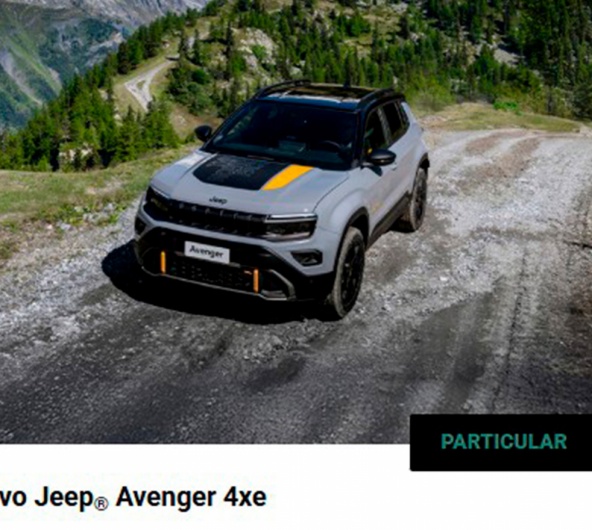 Novo Jeep® Avenger 4xe por 199€ / Mês Novo Jeep® Avenger 4xe por 199€ / Mês