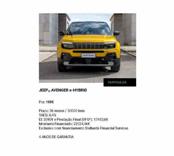 JEEP� AVENGER e-HYBRID Por: 199�
