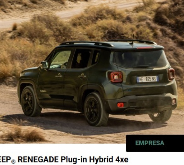 JEEP® RENEGADE Plug-in Hybrid 4xe DESDE 28.500€+IVA TOTALMENTE EQUIPADO JEEP® RENEGADE Plug-in Hybrid 4xe DESDE 28.500€+IVA TOTALMENTE EQUIPADO