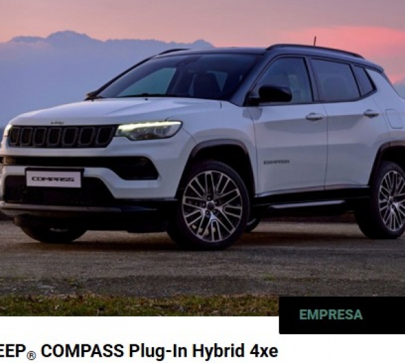 JEEP® COMPASS Plug-In Hybrid 4xe DESDE 31.500€+IVA TOTALMENTE EQUIPADO JEEP® COMPASS Plug-In Hybrid 4xe DESDE 31.500€+IVA TOTALMENTE EQUIPADO
