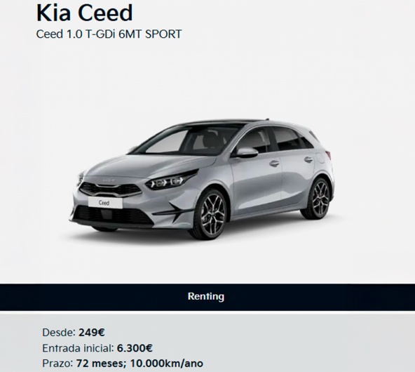 Kia Ceed Ceed 1.0 T-GDi 6MT SPORT Desde 249 / Ms
