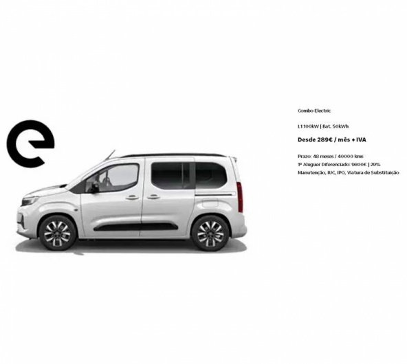 Renting -Combo Electric L1 100kW | Bat. 50kWh Desde 289� / m�s + IVA