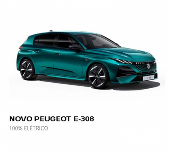 NOVO PEUGEOT E-308 100% EL�TRICO  A partir de 35.720� por 345�/m�s*