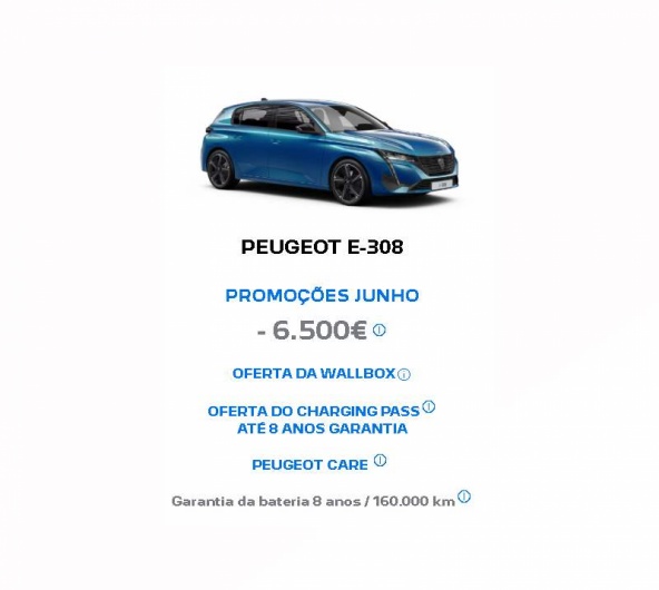 PEUGEOT E-308   PROMOES JUNHO - 6.500