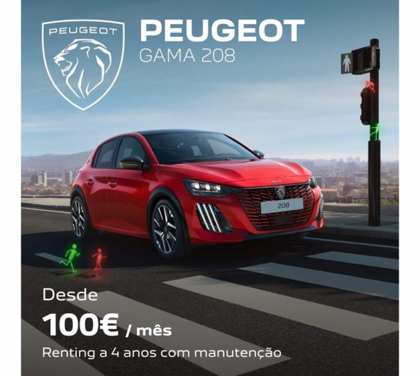 GAMA PEUGEOT 208 - Desde 100�/m�s Renting a 4 anos com manuten��o