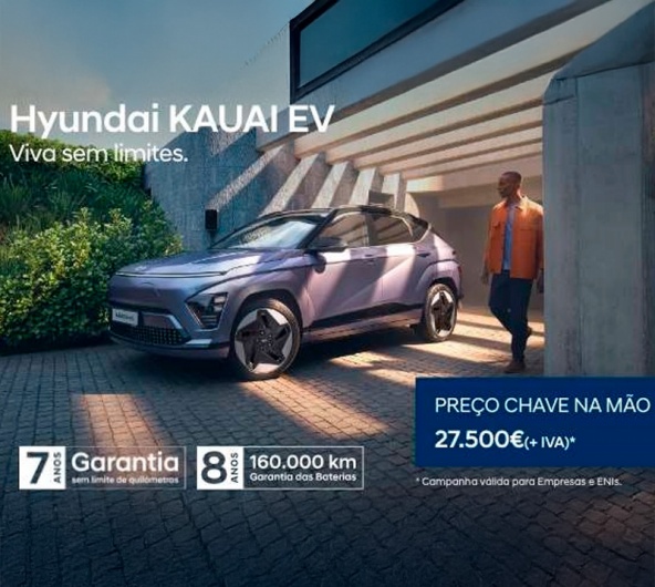 HYUNDAI KAUAI EV PRE�O CHAVE NA M�O 26.990� (+ IVA)*